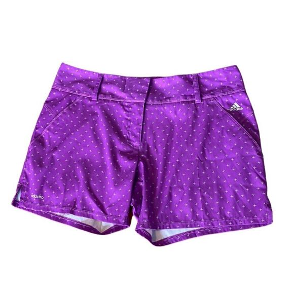 Size 6 Adidas Adizero Purple Golf Shorts Silver Stars Pockets
